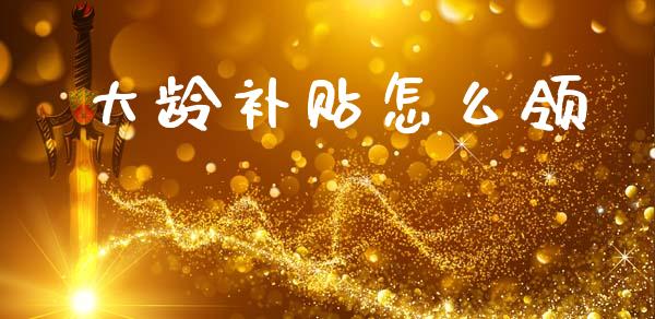 大龄补贴怎么领_https://m.lcpcjs.com_期货交易_第1张