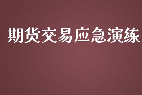 期货交易应急演练_https://m.lcpcjs.com_期货交易时间_第1张