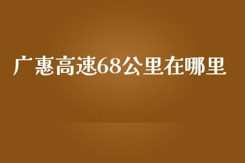 广惠高速68公里在哪里_https://m.lcpcjs.com_白银期货保证金_第1张