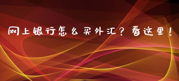 网上银行怎么买外汇？看这里！_https://m.lcpcjs.com_期货交易_第1张