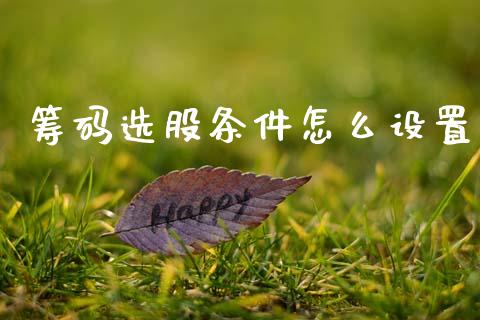 筹码选股条件怎么设置_https://m.lcpcjs.com_白银期货保证金_第1张