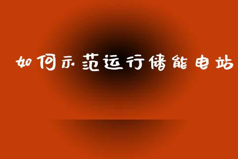 如何示范运行储能电站_https://m.lcpcjs.com_白银期货保证金_第1张