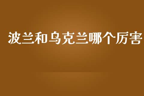 波兰和乌克兰哪个厉害_https://m.lcpcjs.com_白银期货保证金_第1张