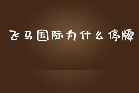 飞马国际为什么停牌_https://m.lcpcjs.com_期货交易时间_第1张