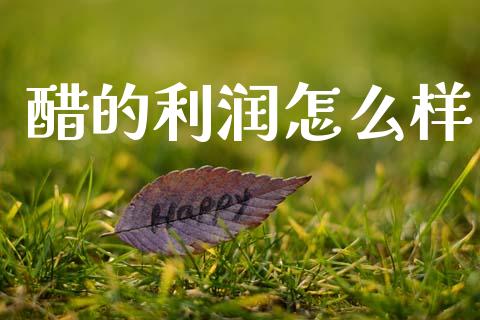 醋的利润怎么样_https://m.lcpcjs.com_期货交易时间_第1张