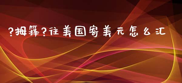 ?拇箨?往美国寄美元怎么汇_https://m.lcpcjs.com_白银期货保证金_第1张