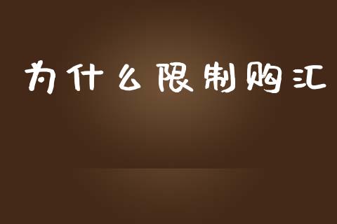 为什么限制购汇_https://m.lcpcjs.com_恒指期货保证金_第1张