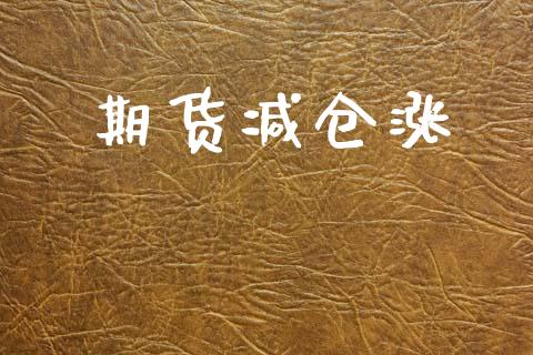 期货减仓涨_https://m.lcpcjs.com_白银期货保证金_第1张