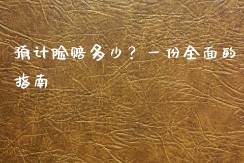 预计险赔多少？一份全面的指南_https://m.lcpcjs.com_期货交易_第1张