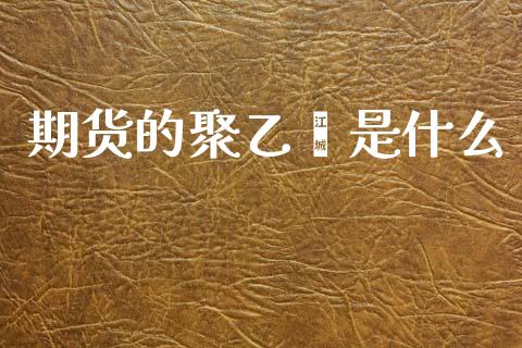 期货的聚乙烯是什么_https://m.lcpcjs.com_恒指期货保证金_第1张