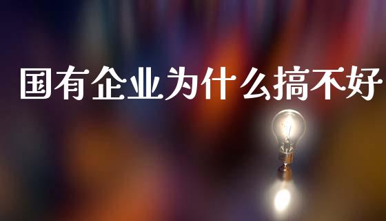 国有企业为什么搞不好_https://m.lcpcjs.com_白银期货保证金_第1张