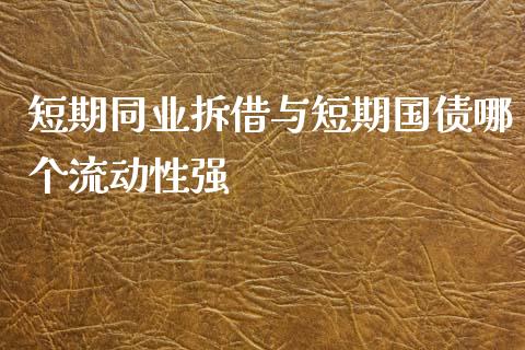 短期同业拆借与短期国债哪个流动性强_https://m.lcpcjs.com_白银期货保证金_第1张