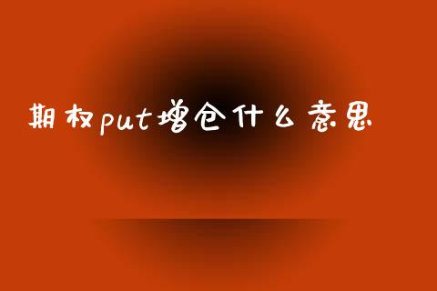 期权put增仓什么意思_https://m.lcpcjs.com_白银期货保证金_第1张