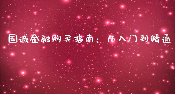 国诚金融购买指南：从入门到精通_https://m.lcpcjs.com_恒指期货保证金_第1张