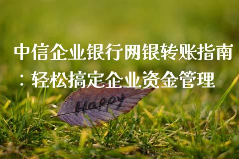 中信企业银行网银转账指南：轻松搞定企业资金管理_https://m.lcpcjs.com_恒指期货保证金_第1张