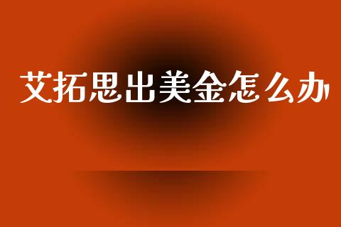 艾拓思出美金怎么办_https://m.lcpcjs.com_期货交易_第1张