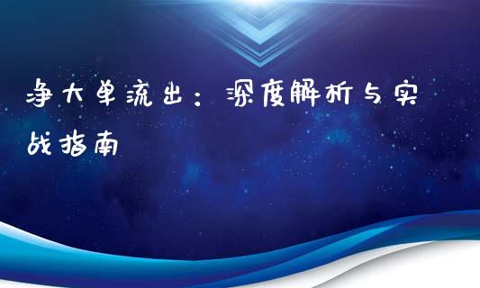 净大单流出:深度解析与实战指南_白银期货保证金_第1张_白银期货保证金_期货交易_恒指期货保证金_期货交易时间 净大单流出:深度解析与实战指南_https://m.lcpcjs.com_白银期货保证金_第1张