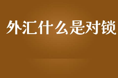 外汇什么是对锁_https://m.lcpcjs.com_期货交易时间_第1张