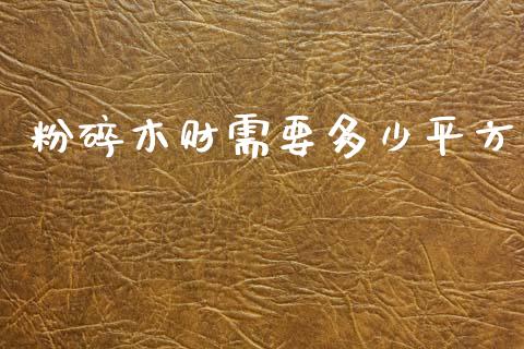 粉碎木财需要多少平方_https://m.lcpcjs.com_白银期货保证金_第1张