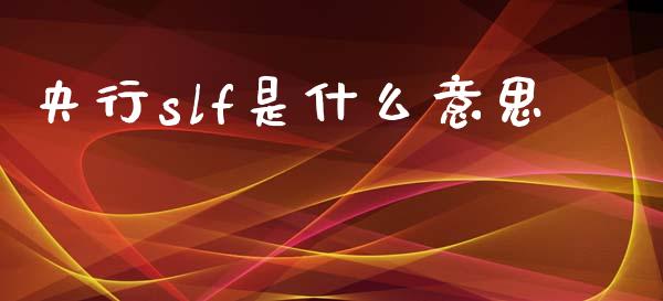 央行slf是什么意思_https://m.lcpcjs.com_恒指期货保证金_第1张