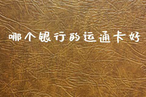 哪个银行的运通卡好_https://m.lcpcjs.com_期货交易时间_第1张
