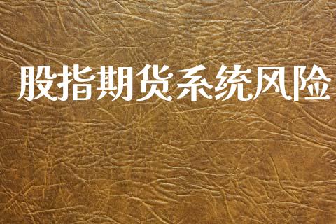 股指期货系统风险_https://m.lcpcjs.com_白银期货保证金_第1张