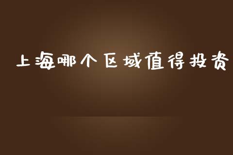 上海哪个区域值得投资_https://m.lcpcjs.com_白银期货保证金_第1张