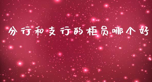分行和支行的柜员哪个好_https://m.lcpcjs.com_期货交易_第1张