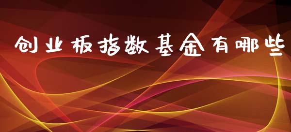 创业板指数基金有哪些_https://m.lcpcjs.com_白银期货保证金_第1张